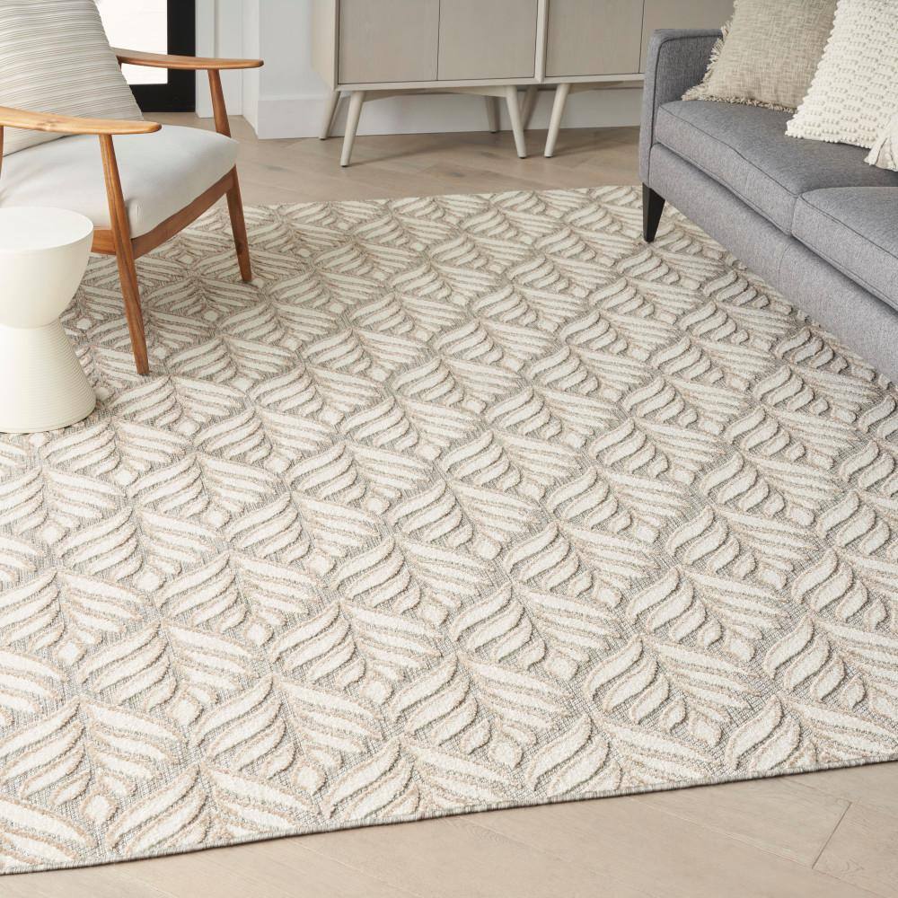Silver Grey Tropical Palm 6' x 9' Flatwoven Synthetic Rug