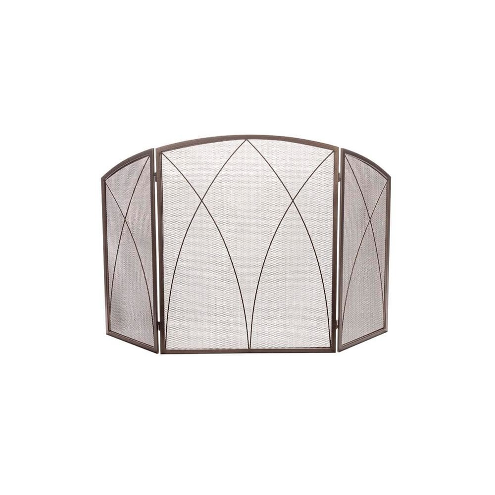 ENNA 3 Fold Bronze Arch Top Cathedral Fireplace Screen S2513BZ