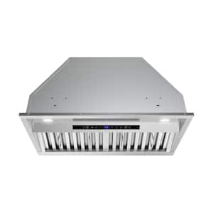 28 in. Lamon Ducted Insert Range Hood in Brushed Stainless Steel, Baffle Filters, Touchpad Control, LED Lights