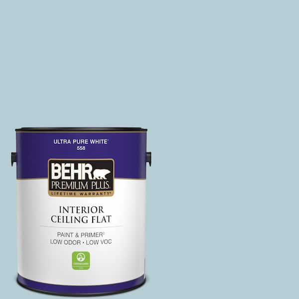 BEHR PREMIUM PLUS 1 gal. #530E-3 Sonata Ceiling Flat Interior Paint