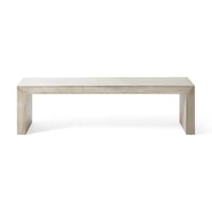 Pannell Light Gray Solid Wood Bench