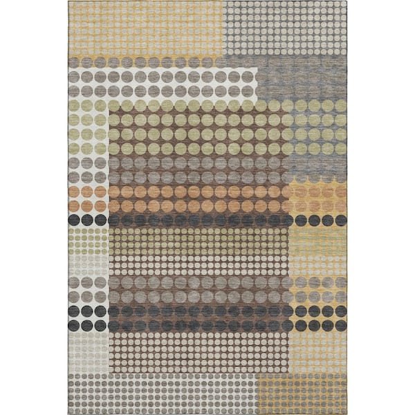 Mayfield Premium Machine Washable Abstract AMF2445 Taupe 10 ft. x 14 ft. Area Rug