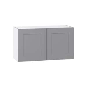 Bristol Painted Slate Gray Shaker Assembled Wall Bridge Kitchen Cabinet (36 in. W x 20 in. H x 14 in. D)