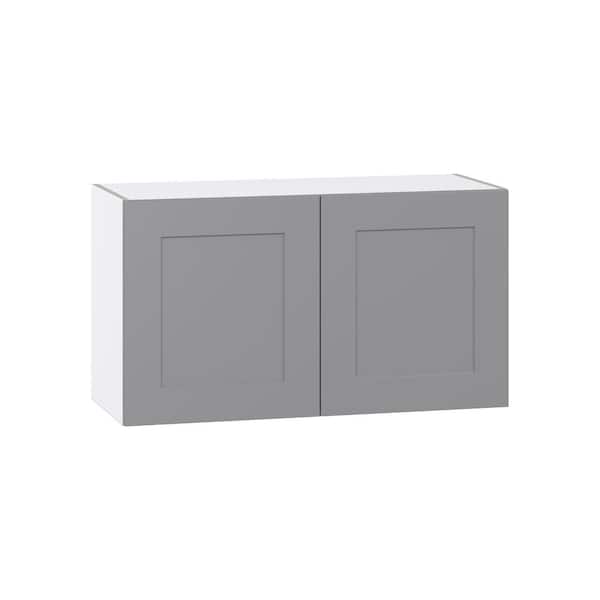 J COLLECTION Roseland 36 in. W x 14 in. D x 20 in. H Assembled Shaker Wall Bridge Kitchen Cabinet in Slate Gray