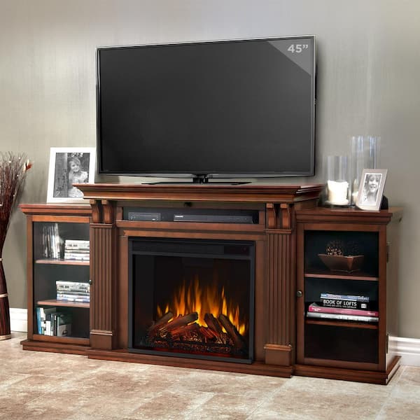Real Flame Calie Entertainment 67 in. Media Console Electric Fireplace TV Stand in Dark Espresso