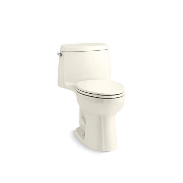 KOHLER Santa Rosa Continuous Clean 12 in. Rough In 1-Piece 1.28 GFP Single Flush Elongated Toilet in Biscuit w/ Soft Close Seat