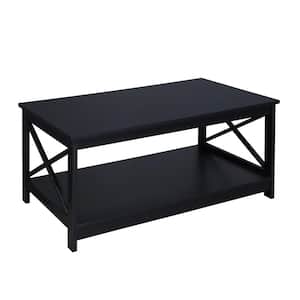 Oxford 39 .5 in. L Black 17.75 in. H Rectangle MDF Coffee Table with Bottom Shelf