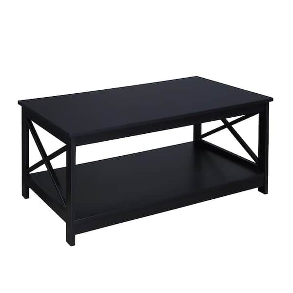 Convenience Concepts Oxford 39 .5 in. L Black 17.75 in. H Rectangle MDF Coffee Table with Bottom Shelf