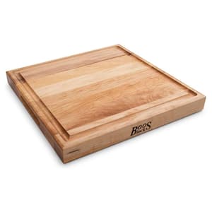 15 in. x 15 in. Square Wooden Edge Grain Cutting Board with Juice Groove