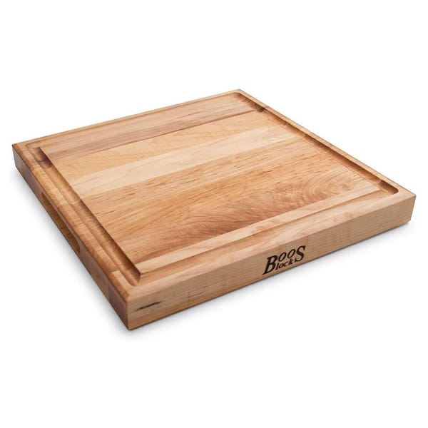 JOHN BOOS 15 in. x 15 in. Square Wooden Edge Grain Cutting Board with Juice Groove