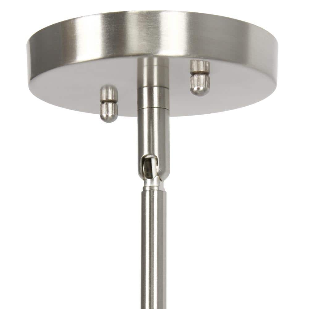 Brushed Nickel Adjustable Farmhouse Glass Pendant Light