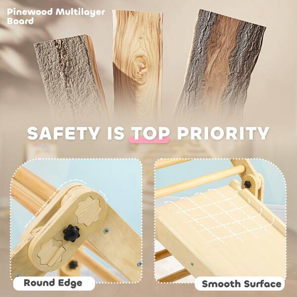 Brown 4 in 1 Indoor Playground Foldable Climbing Toys with