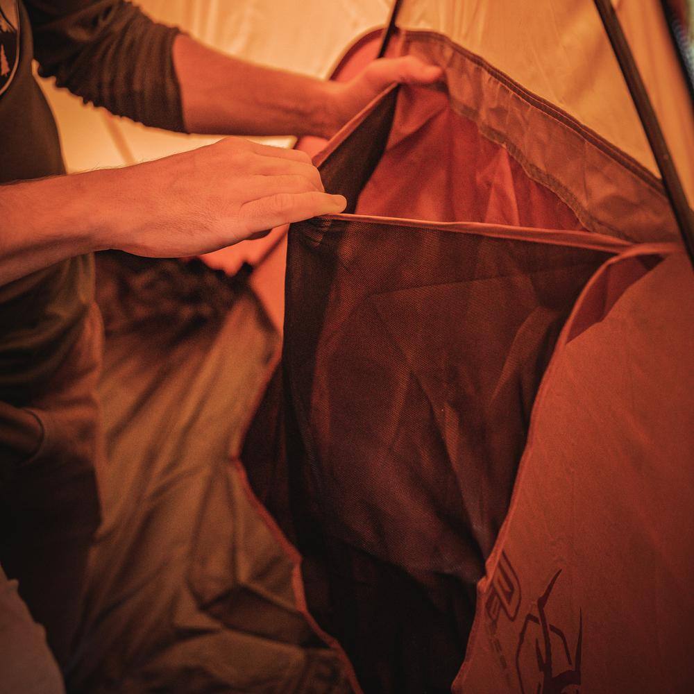 Gazelle 4-Person Orange Polyester Camping Tent with Carry Bag