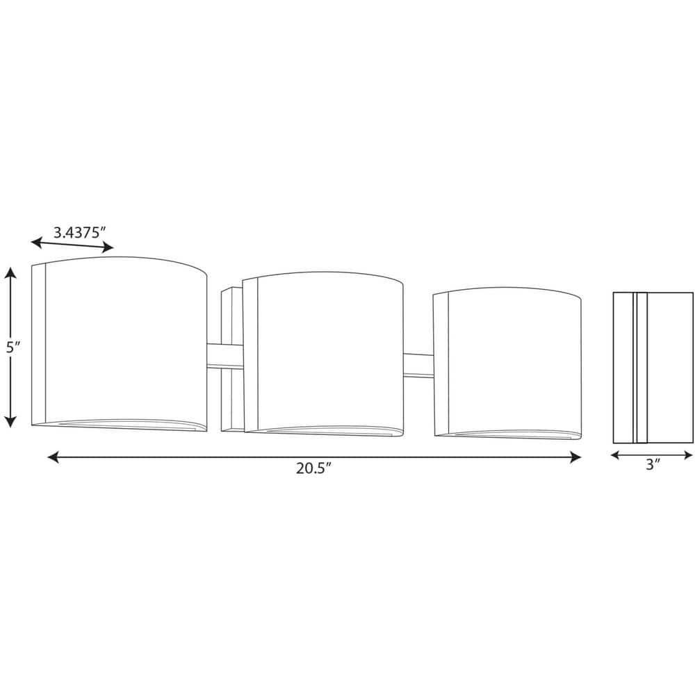 Brushed Nickel 3-Light LED Bath Vanity with Etched Glass Shades