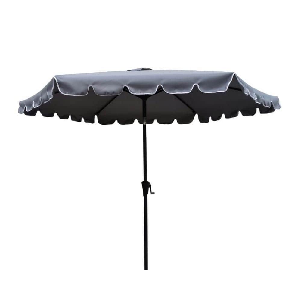 9 ft. Aluminum Market Patio Umbrella in Gray