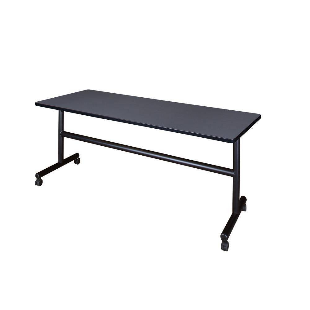 Regency Kobe Grey 72 in. W x 24 in. D Flip Top Mobile Training Table ...