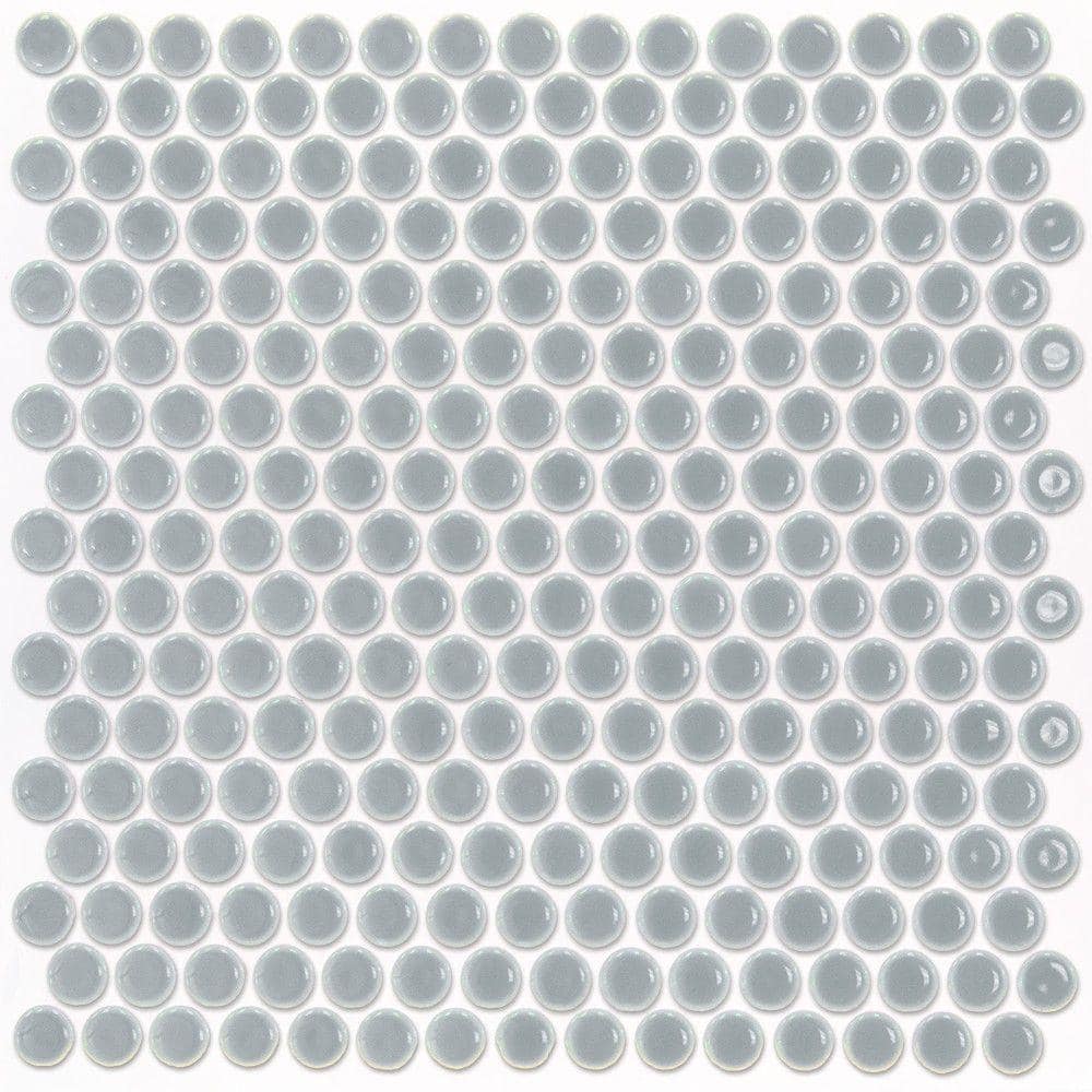 Bliss Edged Penny Mist Gray 3 in. x 0.24 in. Polished Porcelain Floor and Wall Mosaic Tile Sample price history on PriceWatchPro