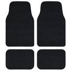Black Recycled Rugged All-Weather Textile Universal Fit Car Floor Mats for Cars, SUVs, Vans and Trucks (4-Piece)