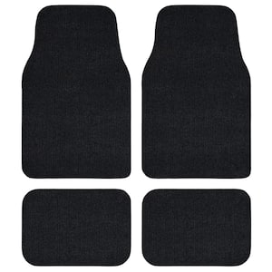 Black Recycled Rugged All-Weather Textile Universal Fit Car Floor Mats for Cars, SUVs, Vans and Trucks (4-Piece)