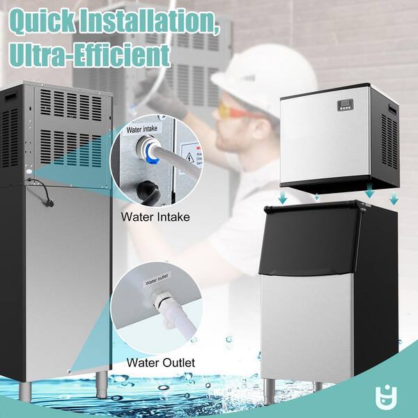 SIMZLIFE 23 in. 400 lbs. 24H Full Size Cube Ice Commercial