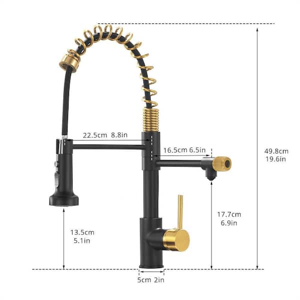 FLG Single Handle Commercial Brass Pull Down Sprayer Kitchen