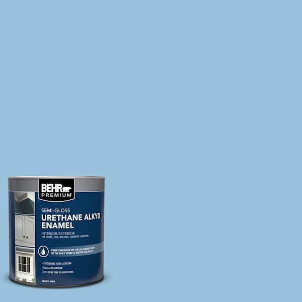 BEHR PREMIUM 1 qt. #M520-3 Charismatic Sky Semi-Gloss Enamel Urethane Alkyd Interior/Exterior Paint
