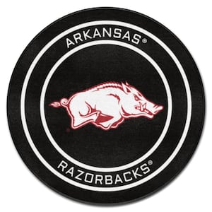 Arkansas Black 2 ft. Round Hockey Puck Accent Rug