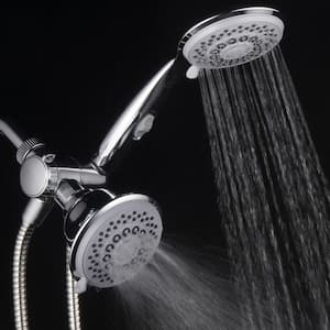 30-spray 4 in. Dual Shower Head and Handheld Shower Head in Chrome