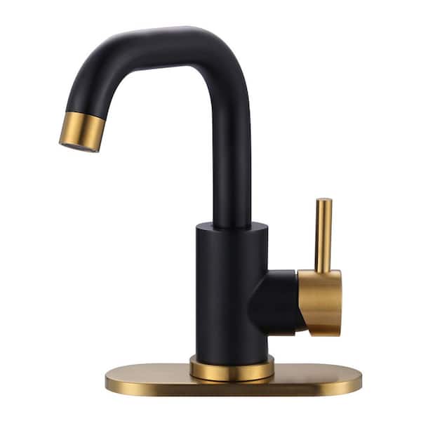 8.9 in. Single Handle Bar Faucet Deckplate Included in Gold and Black