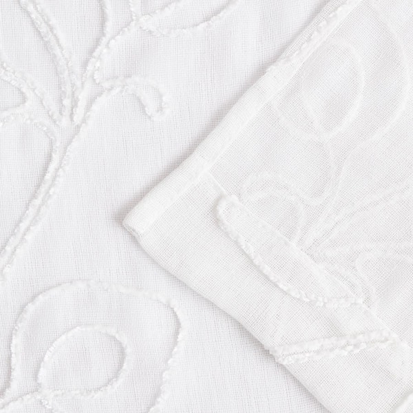 Dainty Home - White Floral Grommet Room Darkening Curtain - 38 in. W x 84 in. L (Set of 2)