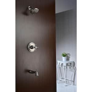 Mesto Series 1-Handle 2-Spray Tub and Shower Faucet in Brushed Nickel (Valve Included)