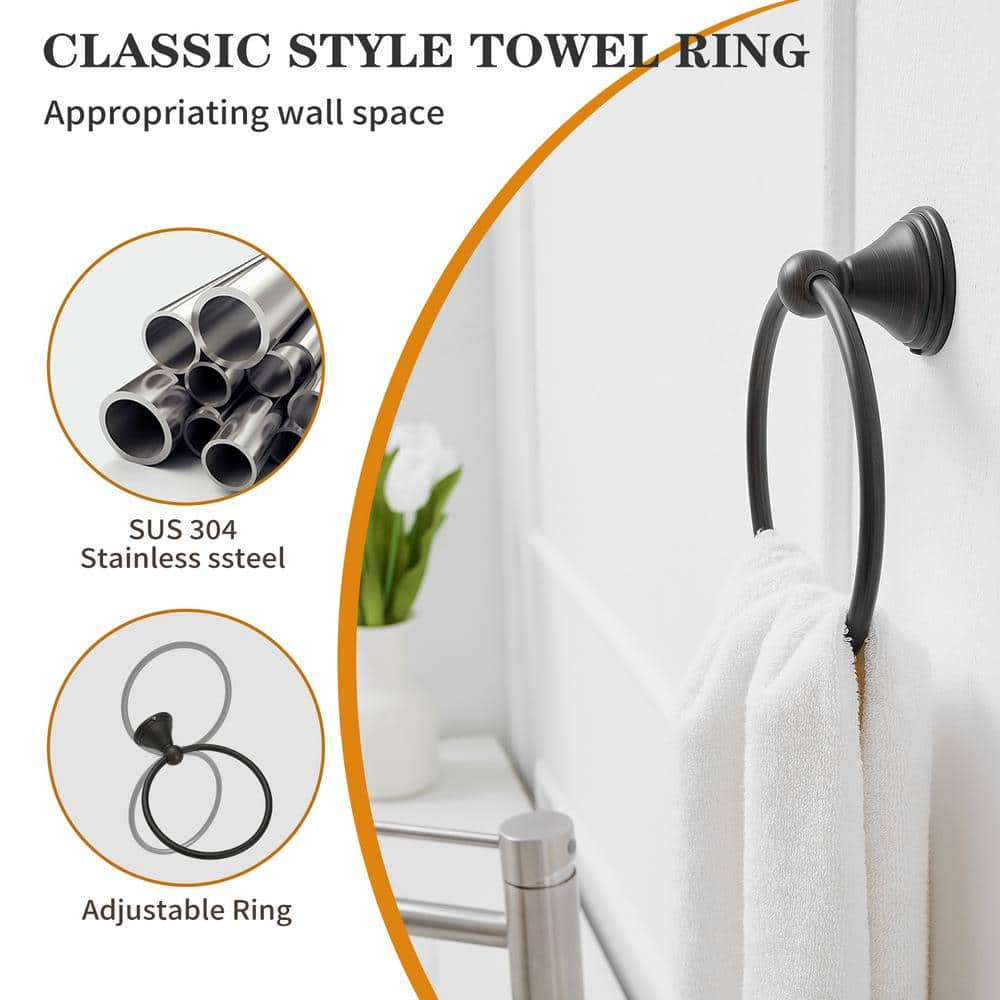 Oil-Rubbed Bronze 5-Piece Metal Bath Hardware Set