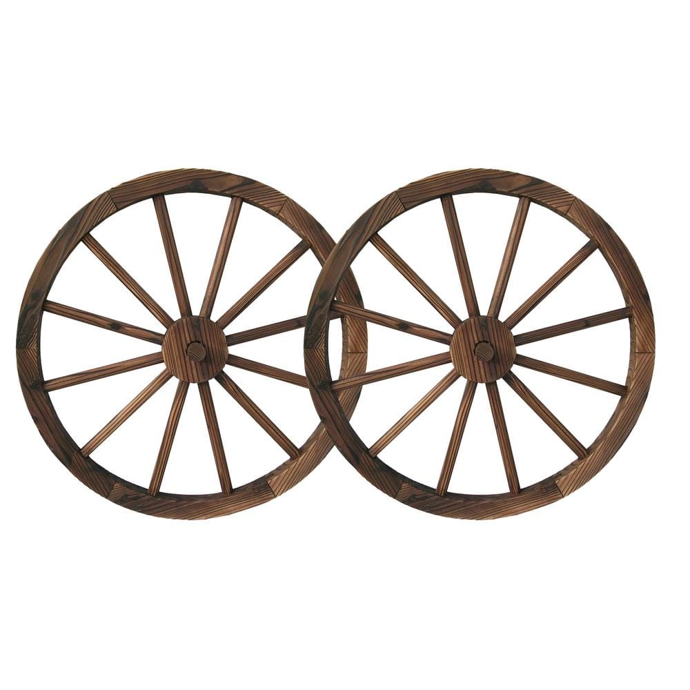 BACKYARD EXPRESSIONS PATIO · HOME · GARDEN 23 in. Wooden Wagon Wheel ...