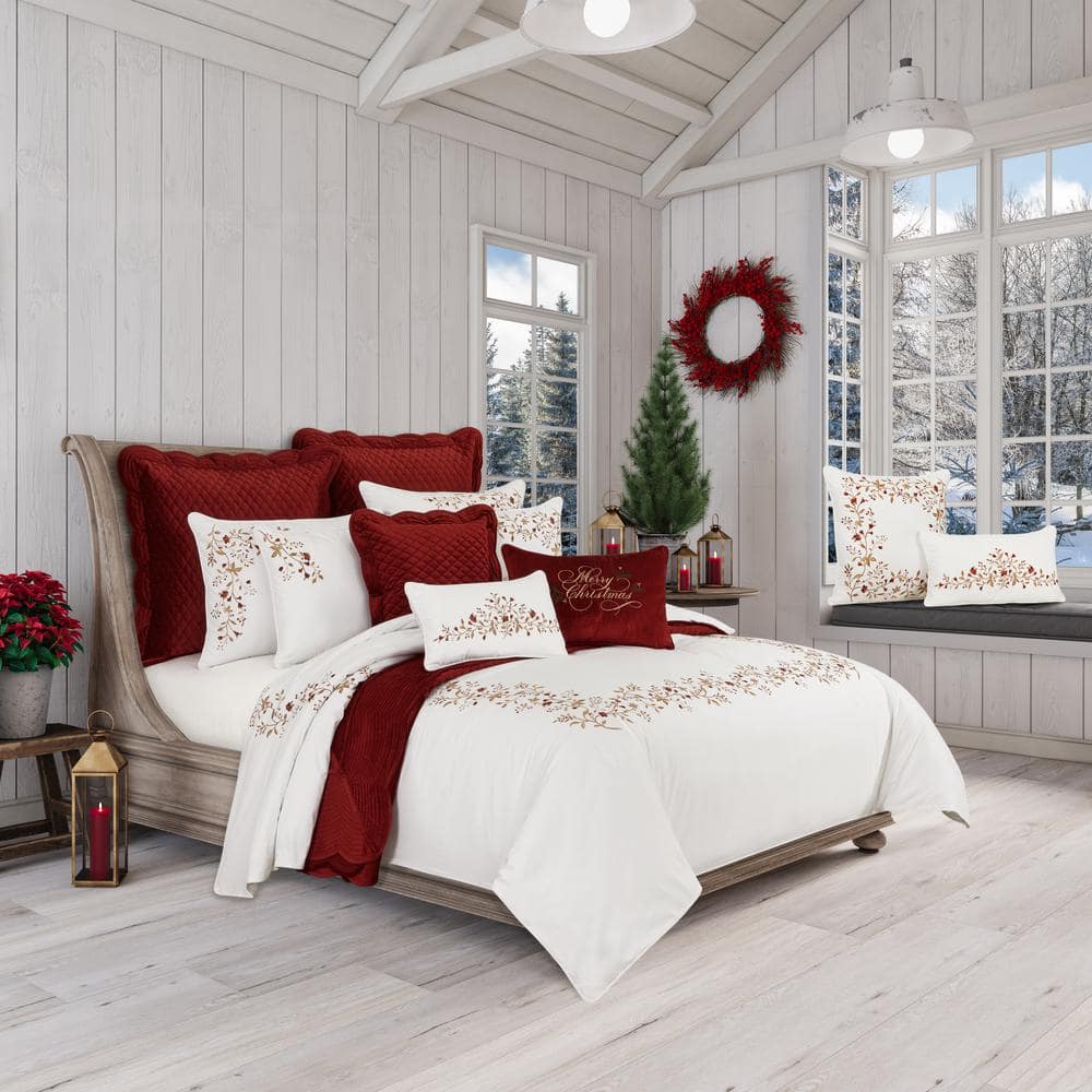Joyeux Red Cotton Euro Sham