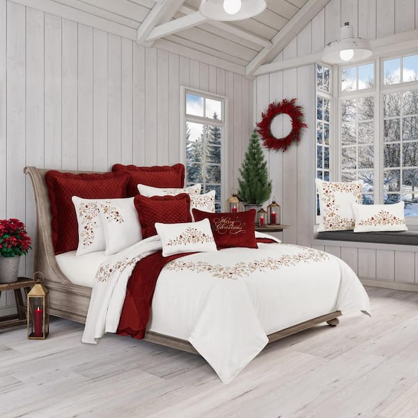 Unbranded Joyeux Red Cotton Euro Sham