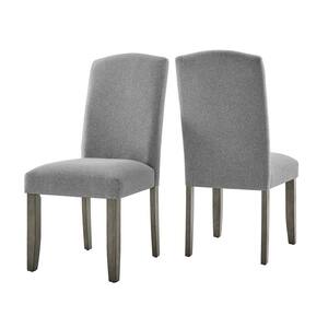 Emily 18 in. Grey Upholstered Side Chair (Set of 2)