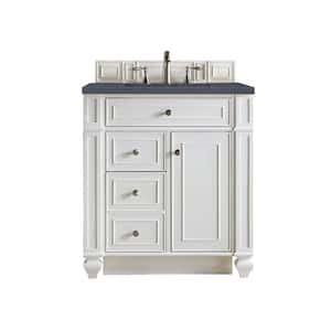 Bristol 30 in. W x 23.5 in. D x 34 in. H Bathroom Vanity in Bright White with Quartz  Top in Charcoal Soapstone