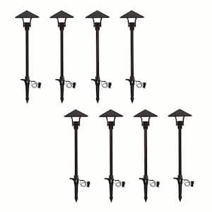 25-Watt Equivalent Oil Rubbed Bronze Integrated LED Outdoor Landscape Path Light (8-Pack)