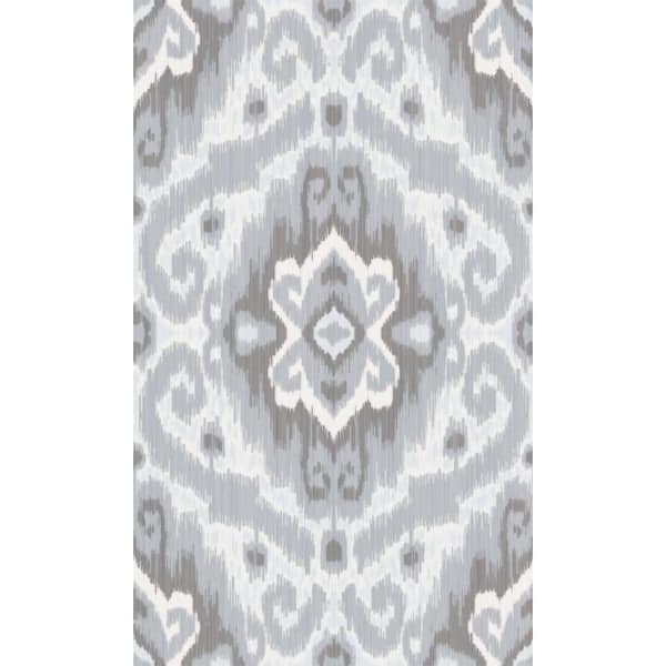 RoomMates Grey Bohemian Ikat Vinyl Peel and Stick Matte Wallpaper