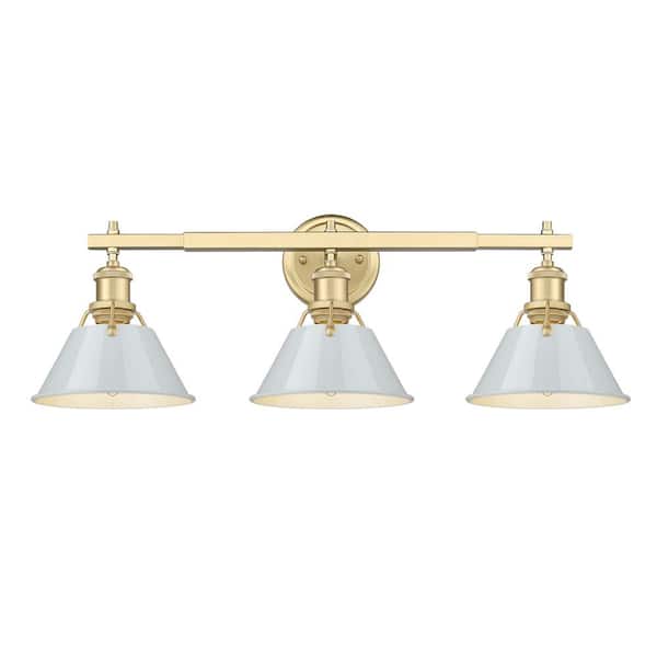 Golden Lighting Orwell 27.25 in. 3-Light Brushed Champagne Bronze and Dusky Blue Vanity Light
