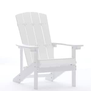 White Reclining Composite Outdoor Patio Adirondack Chair
