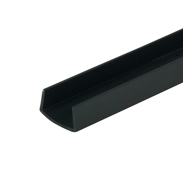 Outwater 5/8 in. D x 5/8 in. W x 36 in. L Black Styrene Plastic U-Channel Moulding Fits 5/8 in. Board, (4-Pack)