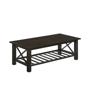47.24 in. Brown Rectangle Wood Top Coffee Table