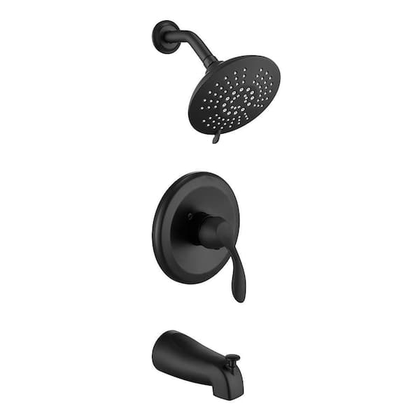PROOX Single-Handle 5-Spray Tub and Shower Faucet in Matte Black (Valve Included)