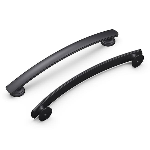 HICKORY HARDWARE American Diner 6-5/16 in. Modern Arch Cabinet Pull Matte Black Handle for Kitchen, Bathroom, and Furniture (10 Pack)