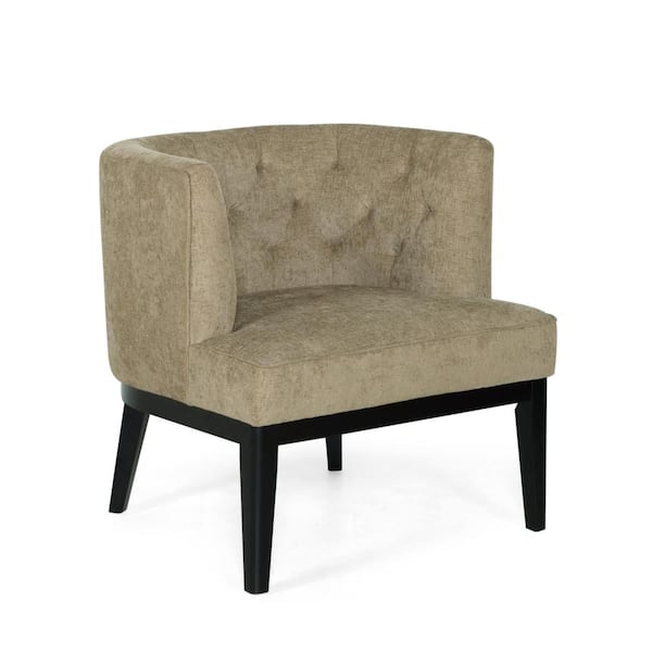 Noble House Suncook Dark Beige and Dark Brown Fabric Tufted Accent Chair