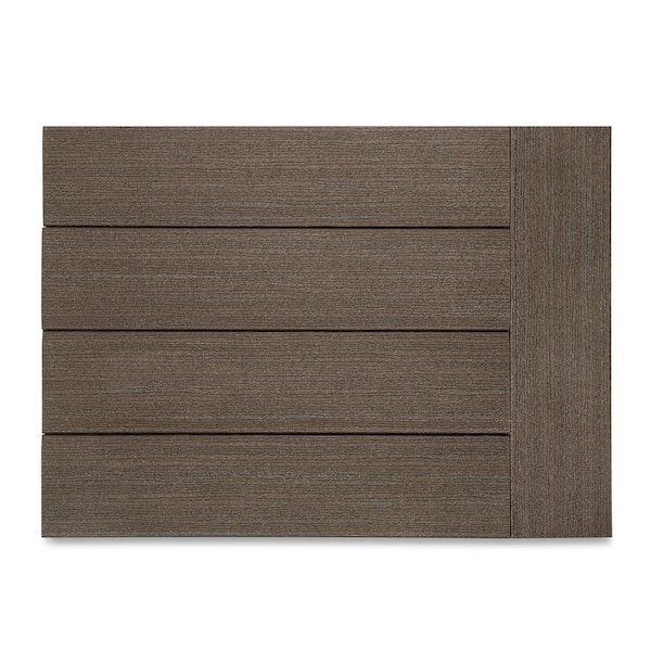 Prime+ 1 in. x 6 in. x 1 ft. Dark Cocoa Grooved Edge Composite Decking Board Sample