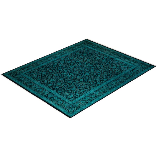 Fine Vibrance Black 8 ft. x 10 ft. Solid Wool Indoor Area Rug