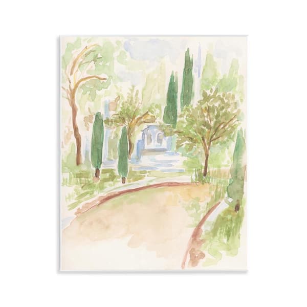 Stupell Industries Path to Cottage Abstract by June Erica Vess Unframed Nature Graphic Art Print 14 in. x 11 in.