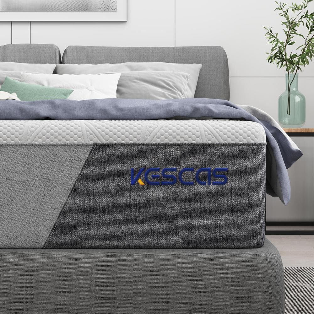 Kescas 12 in. Medium Hybrid Gel Memory Foam 7-Zone Innerspring Tight Top Twin Mattress